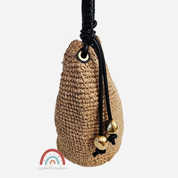 New! Madewell The Camren Mini Bag in Crochet Straw Leather Trim NWOT - Picture 6 of 13